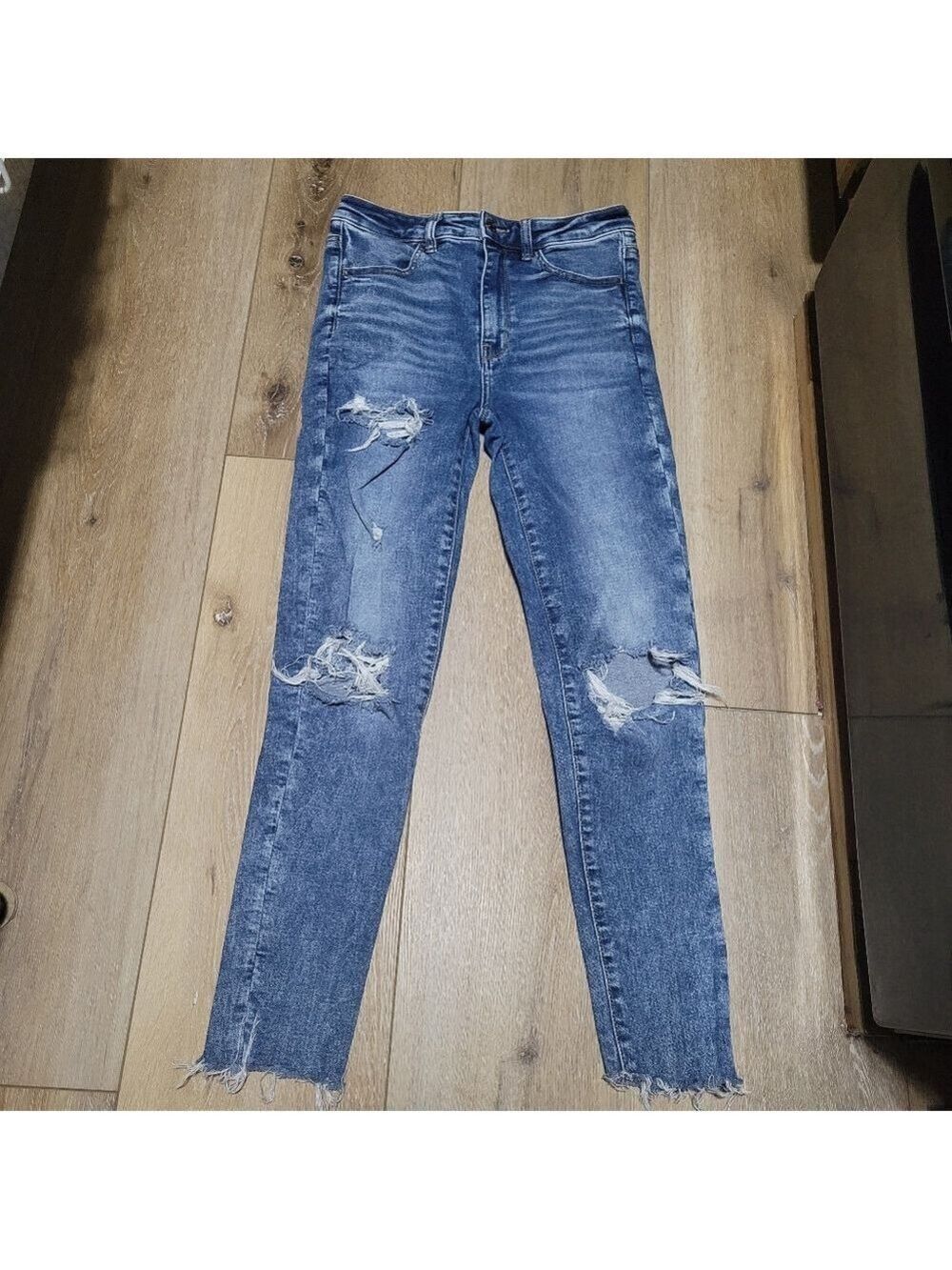 American Eagle Outfitters Ripped Blue Skinny Jeans Size 6